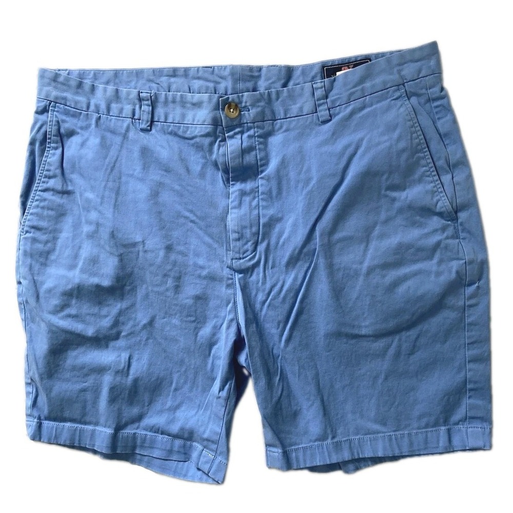Vineyard Vines Shorts Mens 40 Blue Chino Stretch Flat Front Casual Summer Cotton